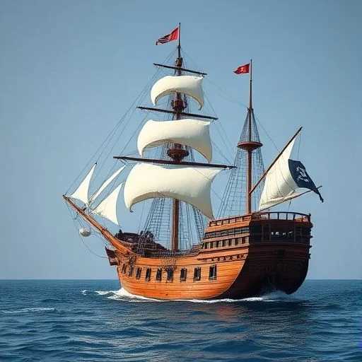 Ancient nautical map with compass and spyglass on a mahogany table